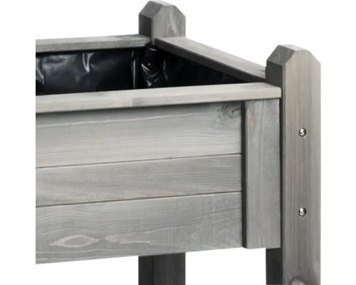 Jardinière surélevée en bois avec insert en plastique