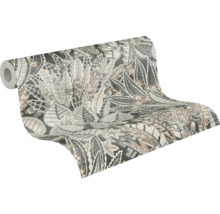 Papier peint intissé 39653-3 Ethno feuilles jungle gris