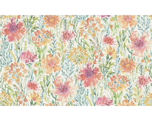 Papier peint intissé 39695-1 Aquarell Dreams fleurs blanc multicolore Papier peint à motif floral