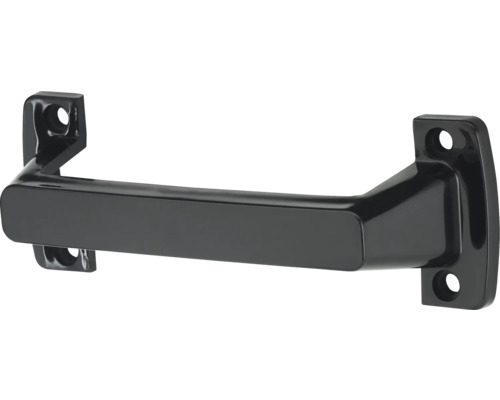 Schwarzer Türgriff mit Befestigungslöchern