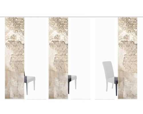 Panneau coulissant avec motif de mur de briques