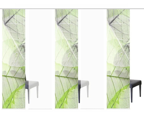 Panneaux japonais avec motif de feuilles et chaise