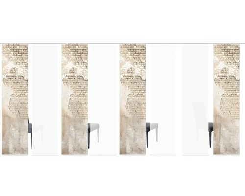 Papier peint photo avec mur de briques et table