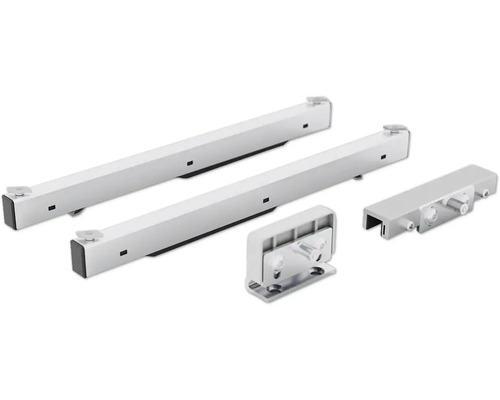 Jeu de ferrures pour porte coulissante en métal