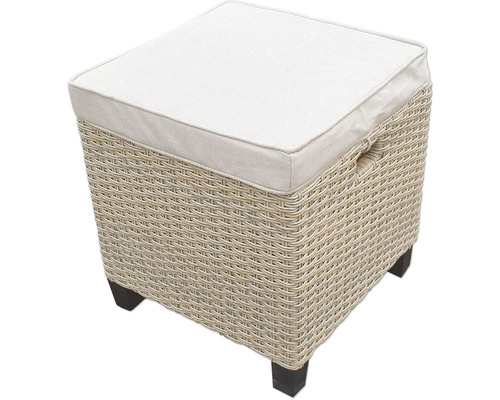 Hocker mit Kissen und Rattan-Optik