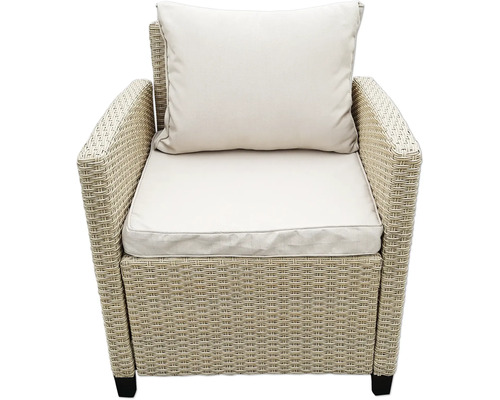 Rattansessel mit Sitzkissen und Rückenkissen für den Aussenbereich