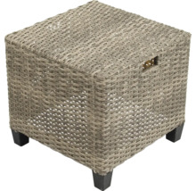 Geflochtener Beistelltisch mit Stauraum und Füßen