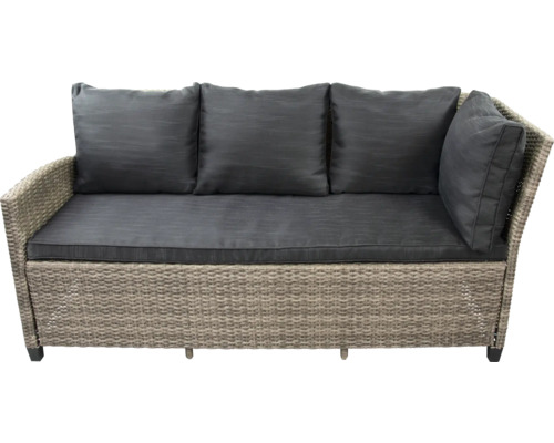 Gartencouch aus Rattan mit Sitzkissen und Rückenkissen