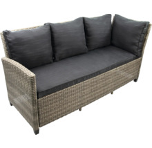 Gartensitzbank aus Rattan mit Polster