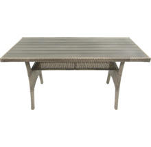 Gartentisch mit Tischplatte aus Kunststoff und Rattangestell