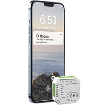 Smartphone avec notification d''un module IO à côté d''un module IO.