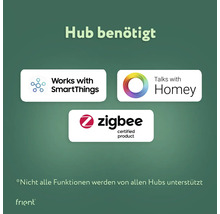 Fonctionne avec SmartThings. Compatible avec Homey. Produit certifié Zigbee.