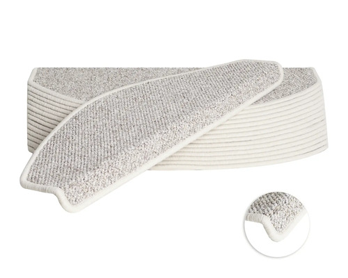 Set de tapis d'escalier Mistral semi-circulaire beige 23,5x65x4,5 cm 15 pièces Set de tapis d'escalier Mistral semi-circulaire beige 23,5x65x4,5 cm 15 pièces