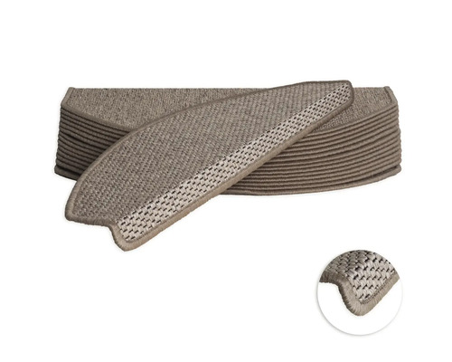 Set de tapis d'escalier Natura semi-circulaire beige 23,5x65x4,5 cm 15 pièces Set de tapis d'escalier Natura semi-circulaire beige 23,5x65x4,5 cm 15 pièces