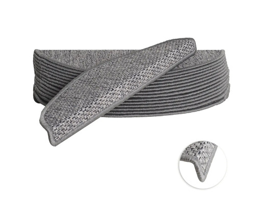 Set de tapis d'escalier Natura semi-circulaire gris 16,5x56x3,5 cm 15 pièces