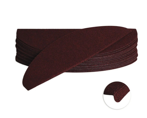 Set de tapis d'escalier Paris semi-circulaire rouge 22,5x65x3,5 cm 15 pièces