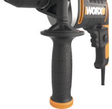 Gros plan d''une perceuse avec poignée de la marque WORX