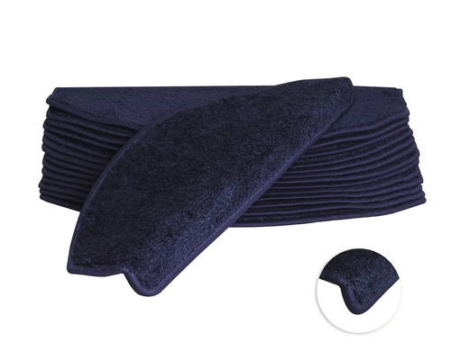 Set de tapis d'escalier Sweet semi-circulaire bleu 23,5x65x4,5 cm 15 pièces