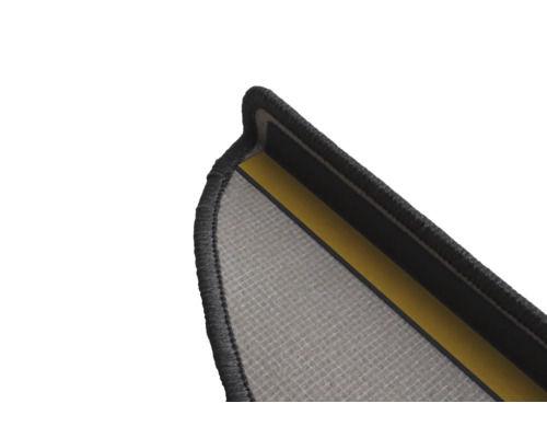 Vue détaillée d''une marche d''escalier avec moquette