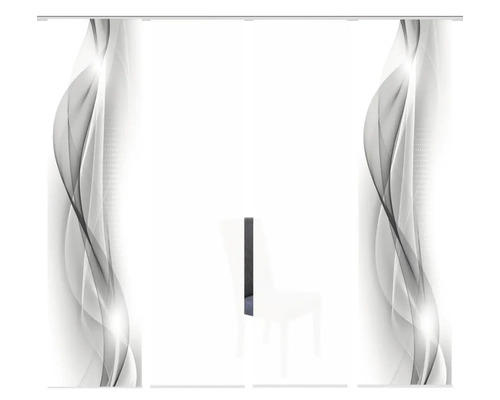 Panneau coulissant avec motif abstrait et barre de lestage