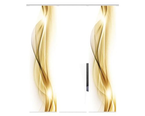 Rideau de douche avec motif de vagues dorées