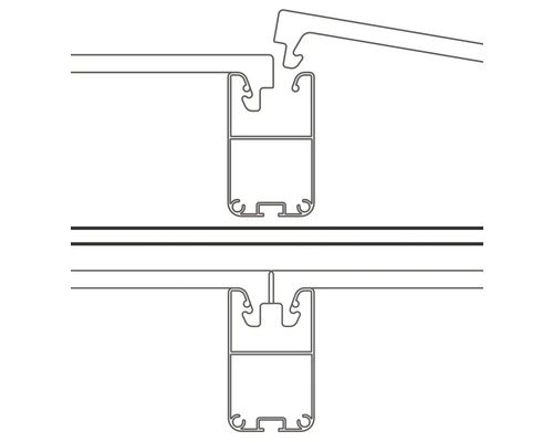 Detailzeichnung der Aluminiumprofile für eine Terrassenüberdachung