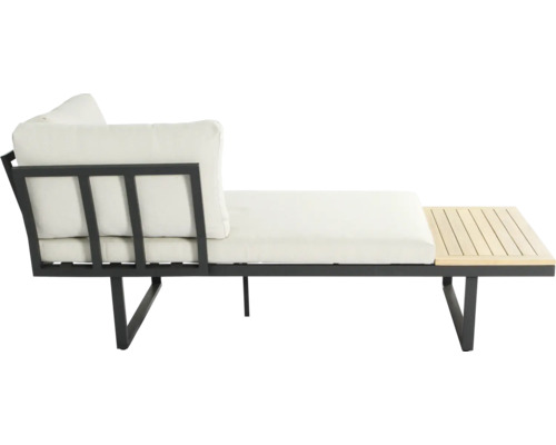 Gartenlounge mit Metallrahmen, Sitzkissen und Tischplatte