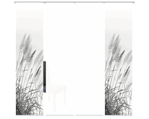 Schiebegardine mit Gräser Motiv für Fensterdekoration