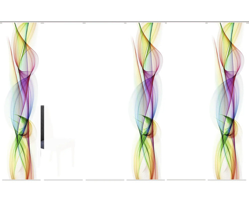 Panneau coulissant avec motif abstrait pour décoration de fenêtre