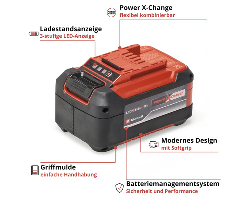Batterie Einhell Power X-Change avec indicateur de charge