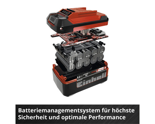 Vue éclatée d''une batterie Einhell avec système de gestion de batterie