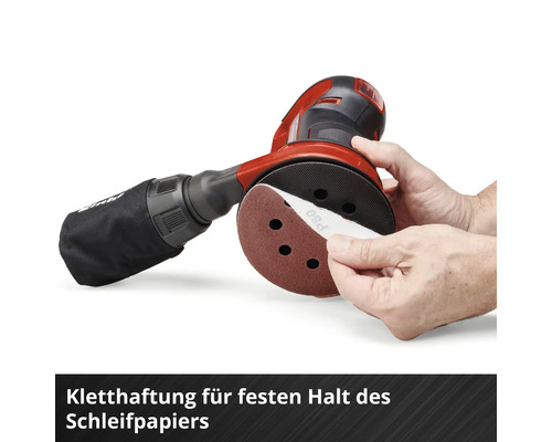 Ponceuse excentrique à une main avec papier abrasif présentée