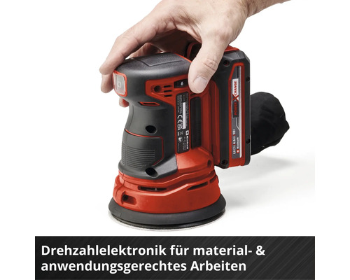 Ponceuse excentrique sans fil à une main en cours d'utilisation