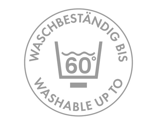 Waschbeständig bis 60 Grad Symbol