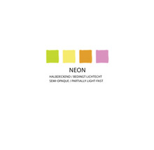 Neonfarben Farbmuster, halbdeckend und bedingt lichtecht