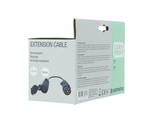Rallonge Carpoint 7 broches, 60 centimètres de long dans son emballage.