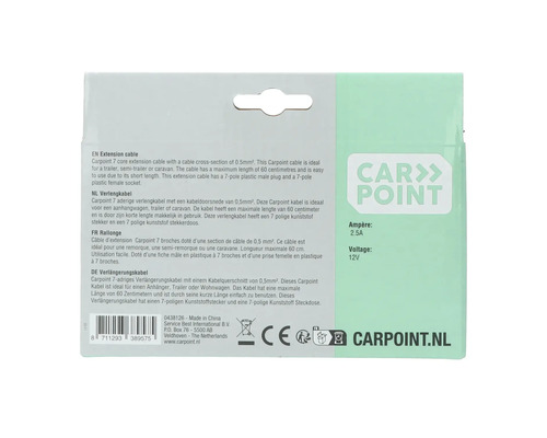 Rallonge Carpoint à 7 conducteurs pour remorques, caravanes ou camping-cars