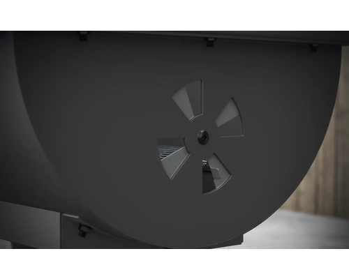 Vue détaillée de l''entrée d''air d''un barbecue à charbon de bois