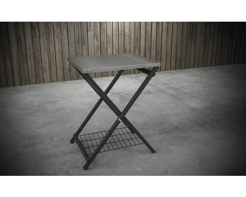 Table pliante avec étagère de rangement