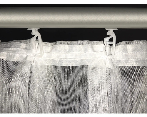Vorhang mit Faltenband Sablio uni weiss leicht schimmernd 120x300 cm
