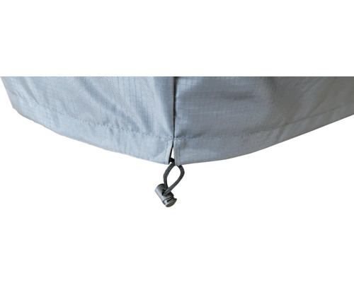 Detailaufnahme einer Abdeckung mit Kordelzug zur Befestigung