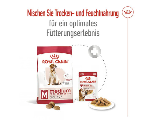 Royal Canin Hundefutter für mittelgrosse, ältere Hunde als Trocken- und Feuchtfutter