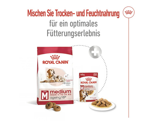 Royal Canin Trocken- und Feuchtnahrung für mittelgroße Hunde ab 10 Jahren