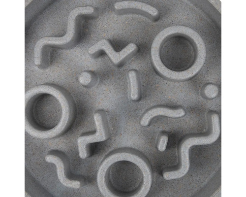 Distributeur de nourriture interactif gris pour animaux de compagnie avec rainures et élévations