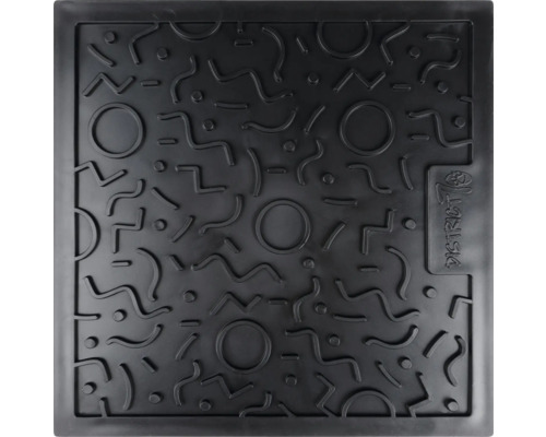 Tapis de propreté carré avec motifs géométriques et logo District 70