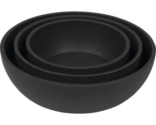 Schüsselset aus drei schwarzen Schüsseln