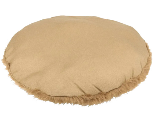 Coussin d''assise rond avec bordure en fourrure
