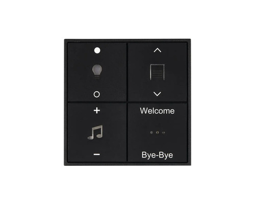 Interrupteur avec symboles pour lumière, jalousie, musique et ambiances