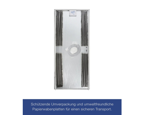 Moustiquaire de porte avec emballage de protection en plaques alvéolées en papier