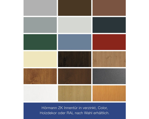 Hörmann ZK porte d''intérieur galvanisée, couleurs, décors bois ou RAL au choix.